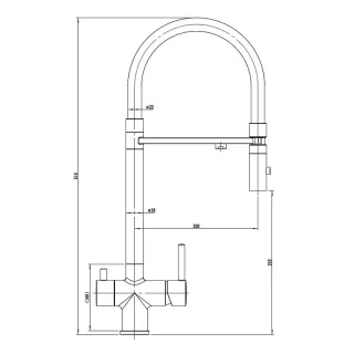 Смеситель для кухни DQ DA1462507Gold золото